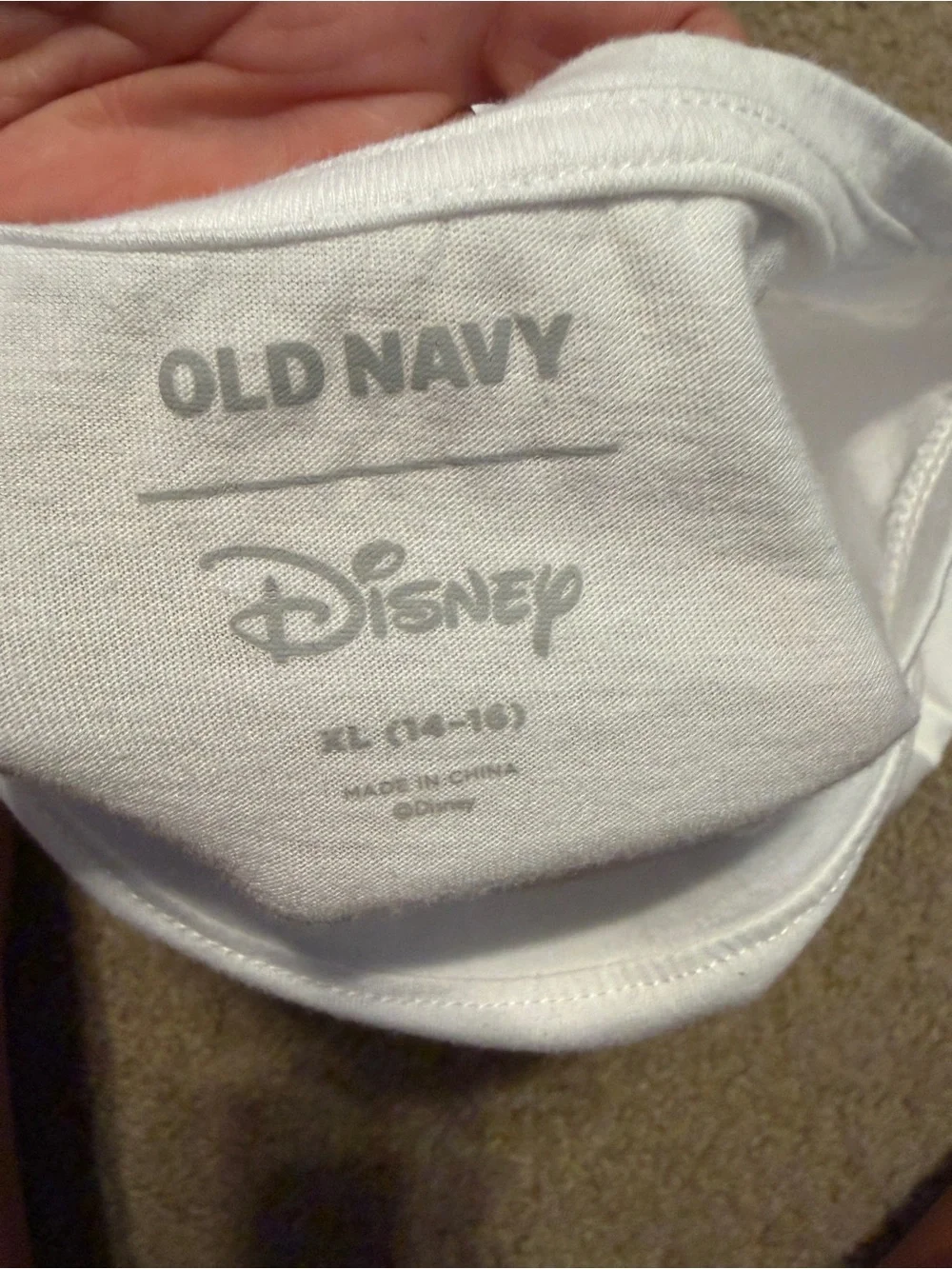 Old Navy White Tee with Daisy Mickey Floral Graphic
